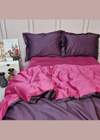 Постільна білизна ДУЕТ VIOLET FLOWER/BERRY Premium Сатин однотон Євро Сатин однотон MERISET (335051911)