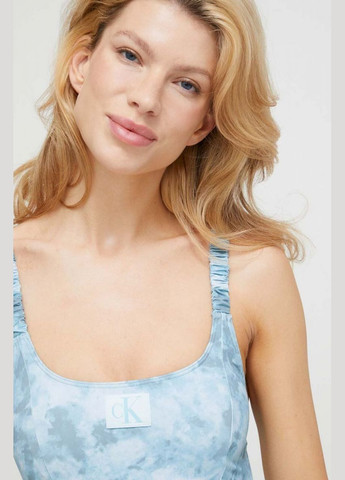 Голубой летний сдельный купальник Calvin Klein KW0KW02127.PPYX