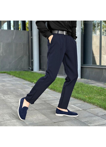 Темно-синие классические, кэжуал демисезонные прямые брюки Freedom