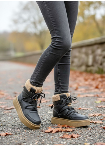 Черные спортивные, повседневные, кэжуал зимние зимние ботинки для девочки,зимние ботинки для подростка,зимние хайтопы для девушки,хайтопы для подростка клиби Clibee