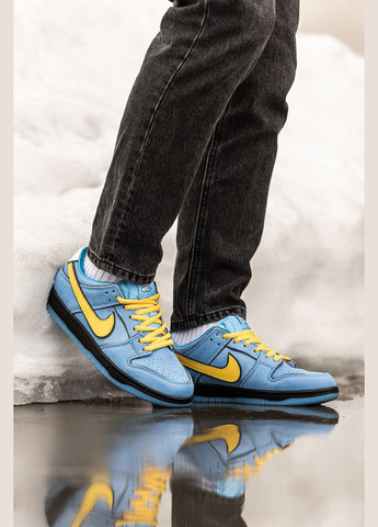 Светло-синие кроссовки унисекс Nike SB Dunk Low x Powerpuff Girls