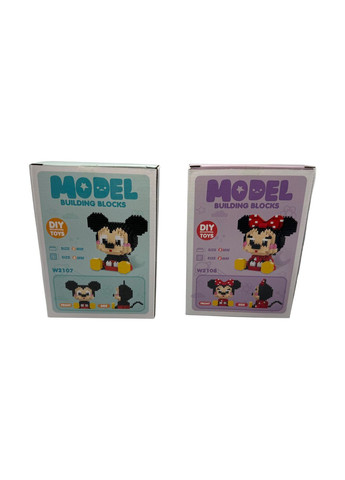 Дитячий конструктор 3D Model Mickey Mouse 804 деталей 2 шт Різнокольоровий (W21072108) No Brand (366424046)