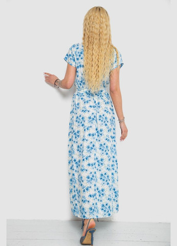 Блакитна повсякденний літнє плаття без рукавів з поясом та принтом молочно-рожеве (sku_214r0228-8) No Brand з малюнком