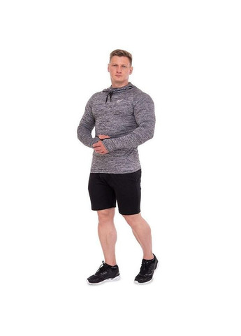 Чоловічий лонгслів компресійний спортивний чоловічий з капюшоном і вирізом для великого пальця CO-2017 Сірий Jason (326785245)