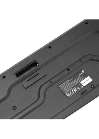 Беспроводная клавиатура черная полноразмерная мембранная с USB радио передатчиком Genius Wireless (371143114)