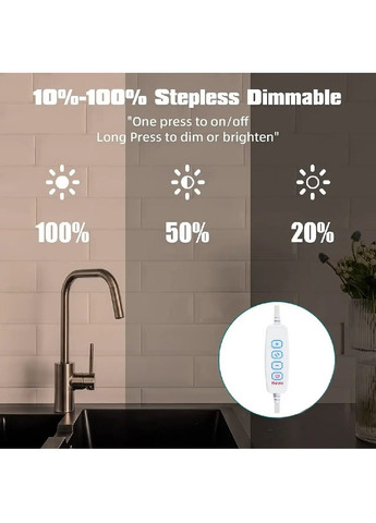 Светильник лампа ночник освещение светодиодное для кухни шкафов полок с регулировкой яркости 37.7х2х1.7 см (477663-Prob) Unbranded (298890429)