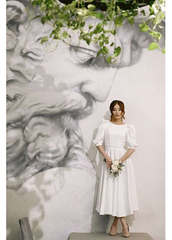 Молочна коктейльна сукня відкрита спина 22060 молочна Tanita-Romario