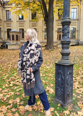 Жіночий елегантний кашеміровий шарф з принтом Квіти No Brand (365658180)