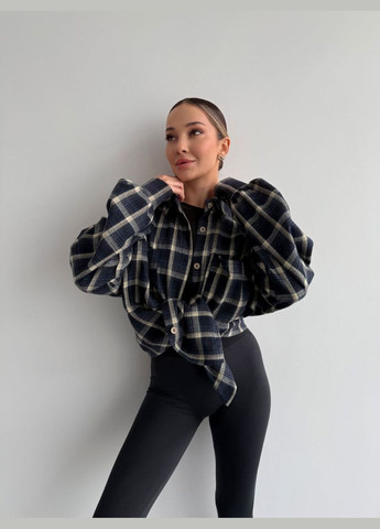 Темно-синяя рубашка в клетку Luna