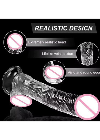Фалоімітатор на присосці силіконовий з мошонкою, реалістичний 22 см, ділдо для страпона анатомічний, гнучкий з венами No Brand (367610251)
