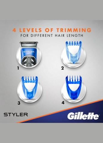 Бритва оди/вусів (7702018273386) Gillette fusion proglide styler з касетою+3 насадки для бор (268143582)