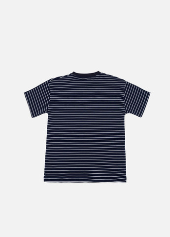 Темно-синяя летняя футболка с коротким рукавом для мальчика цвет темно-синий цб-00246546 First Kids
