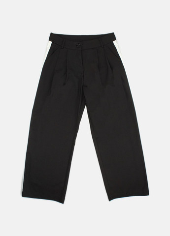 Черный демисезонный костюм для девочки tob002-tob004 короткий жакет + брюки-палаццо черный с белым (италия) брючный To Be Too