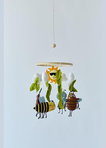 Дитячий музичний мобіль на ліжечко для немовлят WoollyFox "Жучки та бджілки" на 35 мелодій No Brand (342757876)