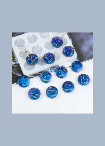 Форма для епоксидної смоли і інших матеріалів Молд підвіски знаки зодіака Білий Силікон 11.5 x 8.7 см Finding (316248827)