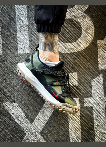 Зеленые всесезонные кроссовки мужские nike acg mounth gore-tex green black | найк асж маунс зеленые черные No Brand