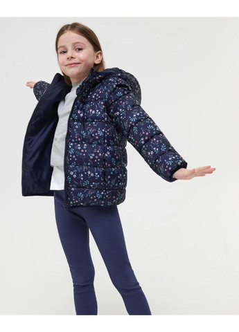 Темно-синяя демисезонная детская демисезонная стеганная куртка для девочки темно-синяя (25101612) Sinsay