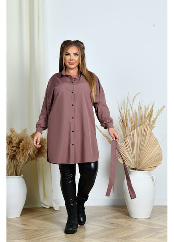 Темно-бежевая женская удлиненная блуза Osoblyva