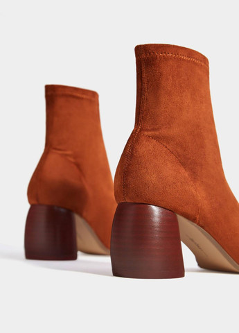 Светло-оранжевые ботильоны,кирпичный, Bershka