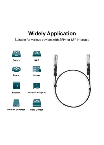 Кабель Direct Attach SFP+ Cable for_10 Gigabit connections Up to 1m TP-Link (367074253)