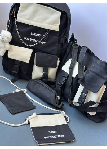 Рюкзак 5 в 1 :рюкзак,сумка,клатч-косметичка,пенал,мішечок,щільний текстиль полієстр Україна (351433419)