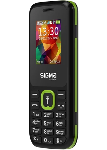 Мобильный телефон кнопочный Black-Green Dual SIM Type-C с ярким фонариком Sigma X-style 171 Mini (393196870)
