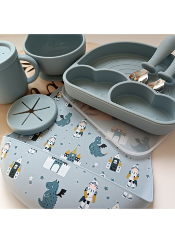 Набор посуды для малыша Радуга 10 шт Посуда для малыша с ложкой и вилкой Подарочный набор посуды для малыша (0114) No Brand (368999984)