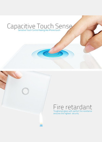 Сенсорний вимикач одинарний з розеткою Wallpad, чорний No Brand (327430331)