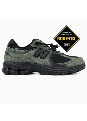 Зелені Осінні кросівки чоловічі new balance 2002r green black | нью беланс 2002r зелені чорні No Brand
