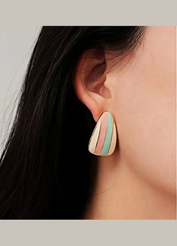 Сережки цвяшки Різнокольорові смужки No Brand (341320126)