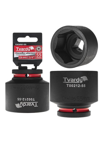 Головка ударна "Tvardy" з хром-молібденової сталі (Cr-Mo) 3/4" 6-гранна 55 мм Geko (355263102)