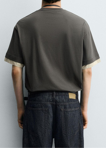 Серо-зеленая футболка Zara