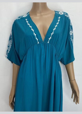 Изумрудное кэжуал платье No Brand с орнаментом