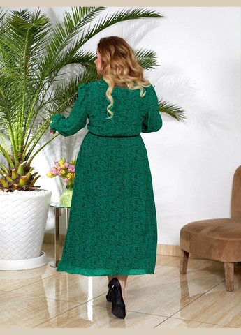 Зелена жіноча сукня із шифону колір зелений р.50/52 452279 New Trend