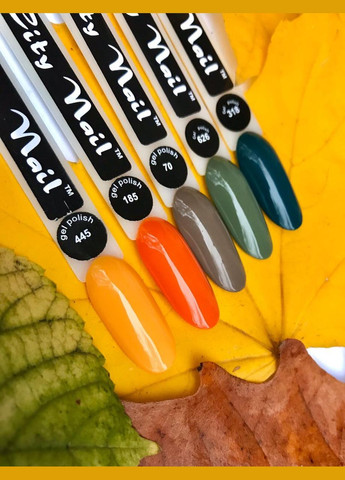 Оранжевий гель лак 185 ( морквяний, червоно-цегляний яскравий гель-лак ) 10мл City Nail (342375752)