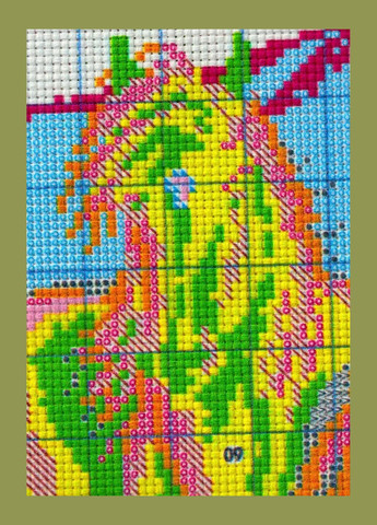 Набор для вышивания по нанесённой на канву схеме "The four horses". AIDA 14CT printed 60*40 см Joy Sunday (313613235)