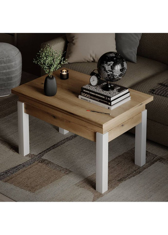 Стол-трансформер B-Fly 900x510x600 Дуб Эвок/Белые ноги (TB09101000110) Art In Head (337309344)