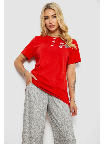 Красная всесезон пижама женская с принтом Sport Line