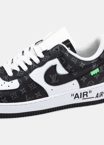 Кроссовки женские и мужские Nike Air Force 1 x Louis Vuitton black white | Найк Аир Форс 1 черно-белые No Brand чёрно-белые демисезоны (315683556)