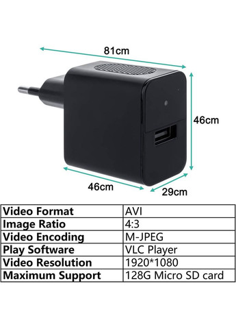 Камера для стеження за дитиною Amyway Portable Small Camera E8064 з нічним баченням 1080P 32 ГБ No Brand (359380419)