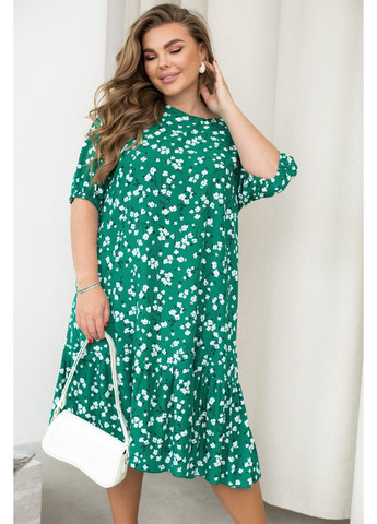Зеленое платье Minova с цветочным принтом
