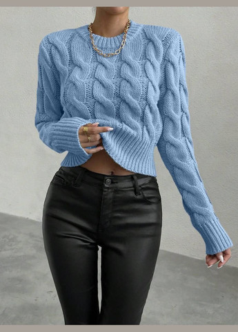 Блакитний демісезонний светр жіночий No Brand