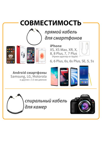 Videomic Kit - Спрямований Мікрофон для Камери та Смартфона (комплект) (581048) PowerDeWise (300854192)