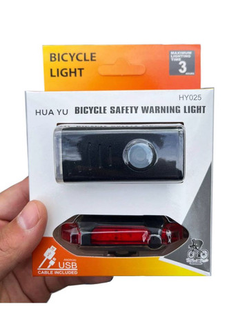 Вело набор фара с задним габаритом мигалкой Bike HY025 велосипедный аккумуляторный фонарь на велосипед 5SMD WD (297330900)