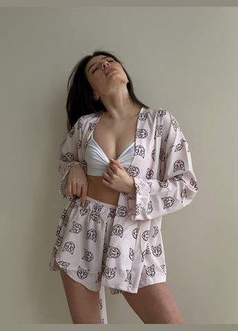 Трендовий легкий костюм на вечірню прогулянку, стильний літній костюм двійка(шорти + кофточка) з софту No Brand 757-2 (280864520)