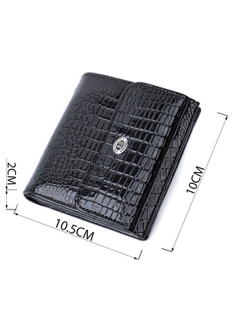 Жіночий фактурний гаманець із натуральної шкіри 22706 Чорний st leather (298111842)