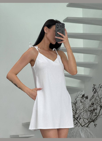 Белое кэжуал женское белое платье No Brand однотонное