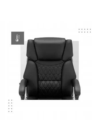 Офісне крісло з масажем Mark Boss 6.0 Black і підставкою для ніг до 120 кг Adler (390388607)