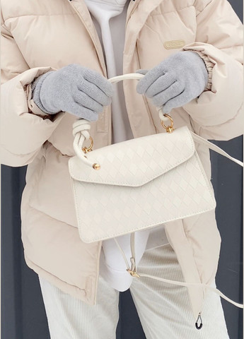 Женская классическая сумка 8658 кросс-боди на ремешке через плечо белая No Brand (290038982)