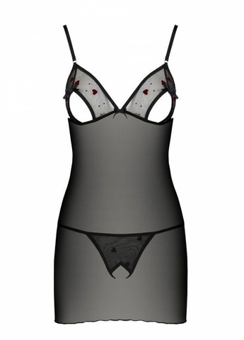 Рубашка с вырезами на груди + стринги LOVELIA CHEMISE black S – M- Passion (297587912)